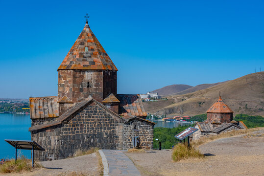 Sunny day at Sevanavank church in Armenia
