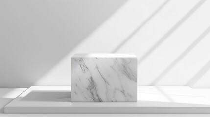 empty podium of marble stone. AI generated image