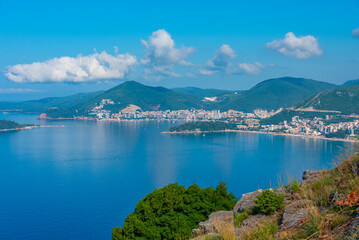 Panorama view of Budva and Adriatic coast in montenegro © dudlajzov