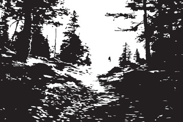 illustration of woods in forest