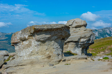 Bucegi sphinx in Bucegi mountains in Romania
