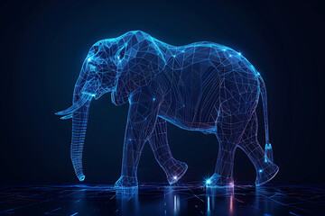 Embark on a whimsical journey with a neon-styled image featuring a majestic elephant, radiating vibrant hues and captivating charm
