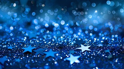 Blue glitter with stars vector art graphic