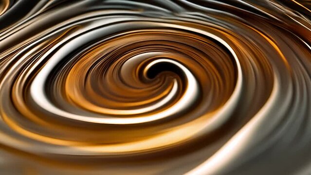 Golden Spiral Swirl on Water Surface