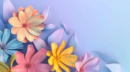 Fototapeta premium AI generated background image of blooming flowers