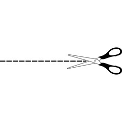 cut here, scissors here vector illustration