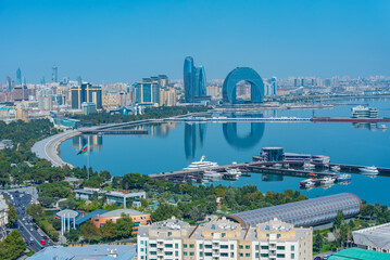 Fototapeta premium Cityscape of Baku during a sunny day in Azerbaijan