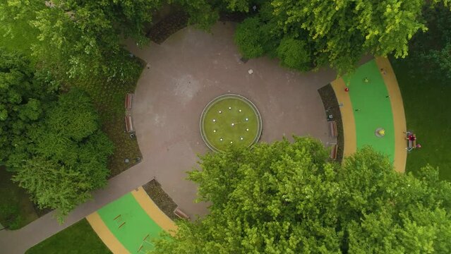Fountain Park Przy Mdk Slupsk Fontanna Aerial View Poland