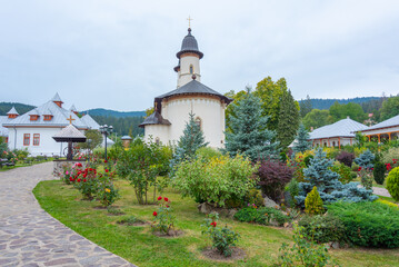 Varatec monastery during a cloudy day in Romania