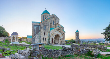 Sunrise view of Bagrati Cathedral in Kutaisi, Georgia