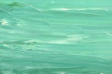 abstract art background in green tones with oil paint