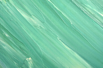 abstract art background in green tones with oil paint