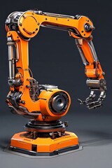 Automation concept smart factory. Robot Arm manipulator at the factory.