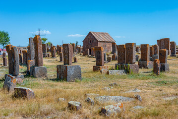 Noratus cemetery with Khachkars - ancient tombstones in Armenia