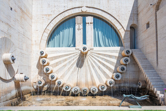 Yerevan cascade viewed during a sunny day in Armenia