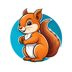 Cartoon logo squirrel for t-shirt