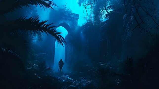 Mystical Jungle Twilight./n