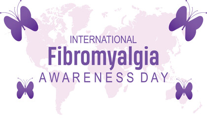 Fibromyalgia International Awareness Day observed every year in May. Template for background, banner, card, poster with text inscription.
