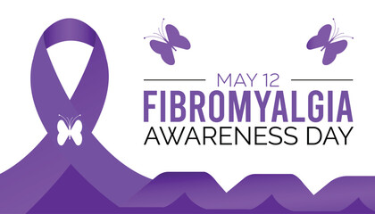 Fibromyalgia International Awareness Day observed every year in May. Template for background, banner, card, poster with text inscription.