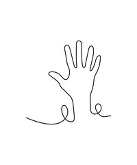 helping hand line art, vector best line icon.