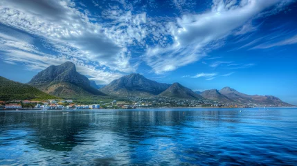Fototapeten Hout Bay, Western Cape, South Africa - Coastal Town with Mountain Backdrop © Rabiyah