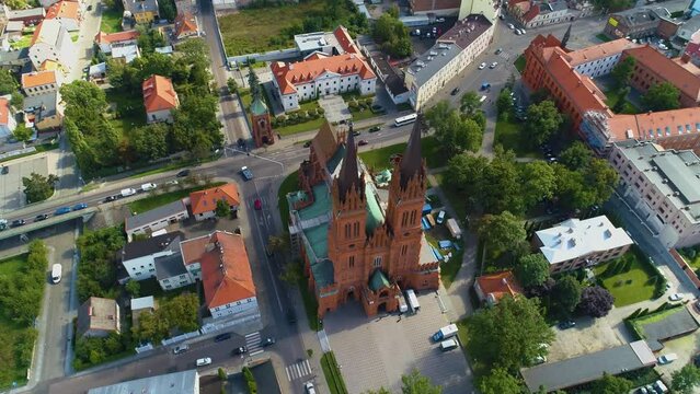 Beautiful Basilica Wloclawek Bazylika Nmp Aerial View Poland