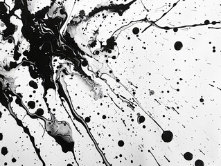 The chaotic beauty of splattered ink on paper
