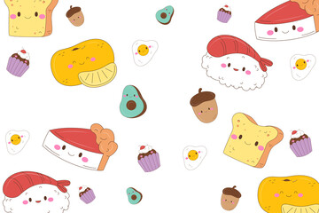 Seamless pattern with food