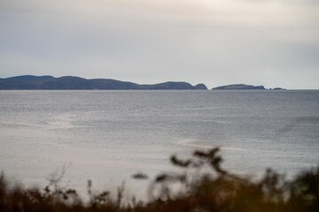 beautiful island on a blue ocean in summer at dusk in australia