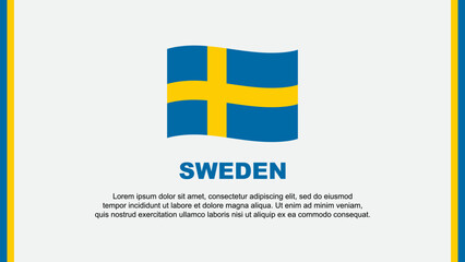 Sweden Flag Abstract Background Design Template. Sweden Independence Day Banner Social Media Vector Illustration. Sweden Cartoon