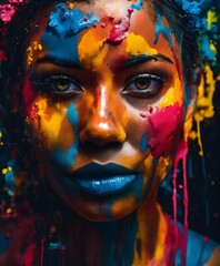 portrait of a person with painted face