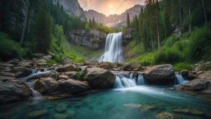   mountain waterfalls,waterfall in yosemite © zia