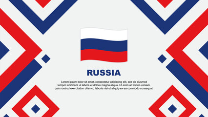 Russia Flag Abstract Background Design Template. Russia Independence Day Banner Wallpaper Vector Illustration. Russia Template