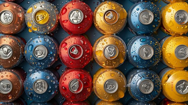 A tapestry of aluminum soda cans from above, AI Generative