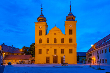 Obraz premium Sunset view of the Church of Saint Michael in Croatian town Osijek