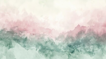 Fototapeta premium Watercolor pink and green abstract background with color splash design 