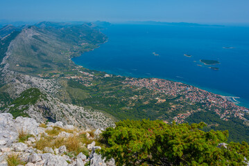 Aerial view of Croatian town Orebic