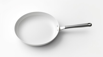 Frying pan isolated on white backgroundrealistic, business, seriously, mood and tone