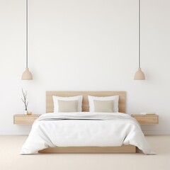 Minimalist bedroom light isolated on white backgroundrealistic, business, seriously, mood and tone - obrazy, fototapety, plakaty