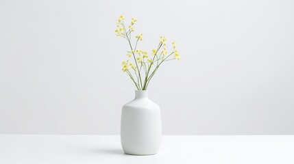 Minimalist flower vase isolated on white backgroundrealistic, business, seriously, mood and tone
