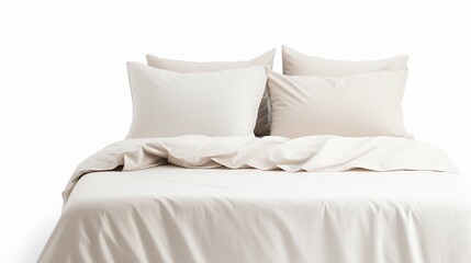 Neutral-colored bedding isolated on white backgroundrealistic, business, seriously, mood and tone