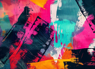 An abstract film texture background inspired by graffiti art, with bold strokes and vibrant colors.


