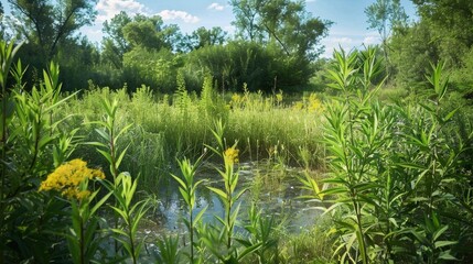 A before and after image showcasing the transformation of a once barren and polluted landscape into a flourishing nature preserve. Biofuels play a crucial role in this ecofriendly .