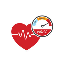 illustration of hypertension or high blood pressure.