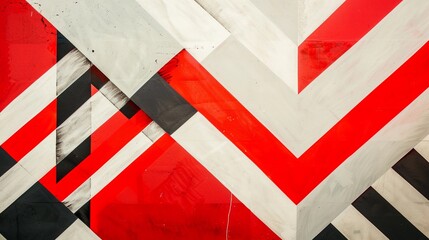 Bold Geometric Patterns, modern and stylish backdrop with bold red and white geometric patterns