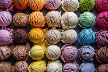 Assorted Colored Ice Creams in a Box - Powered by Adobe