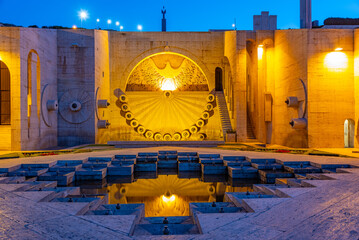 Sunset view of Yerevan cascade in Armenia