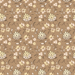 Seamless brown floral pattern design