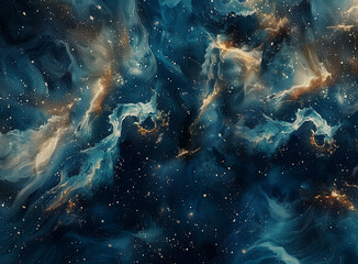 An abstract film texture background with a cosmic theme, incorporating swirling galaxies and celestial bodies.


