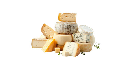  cheese isolated on white background,
